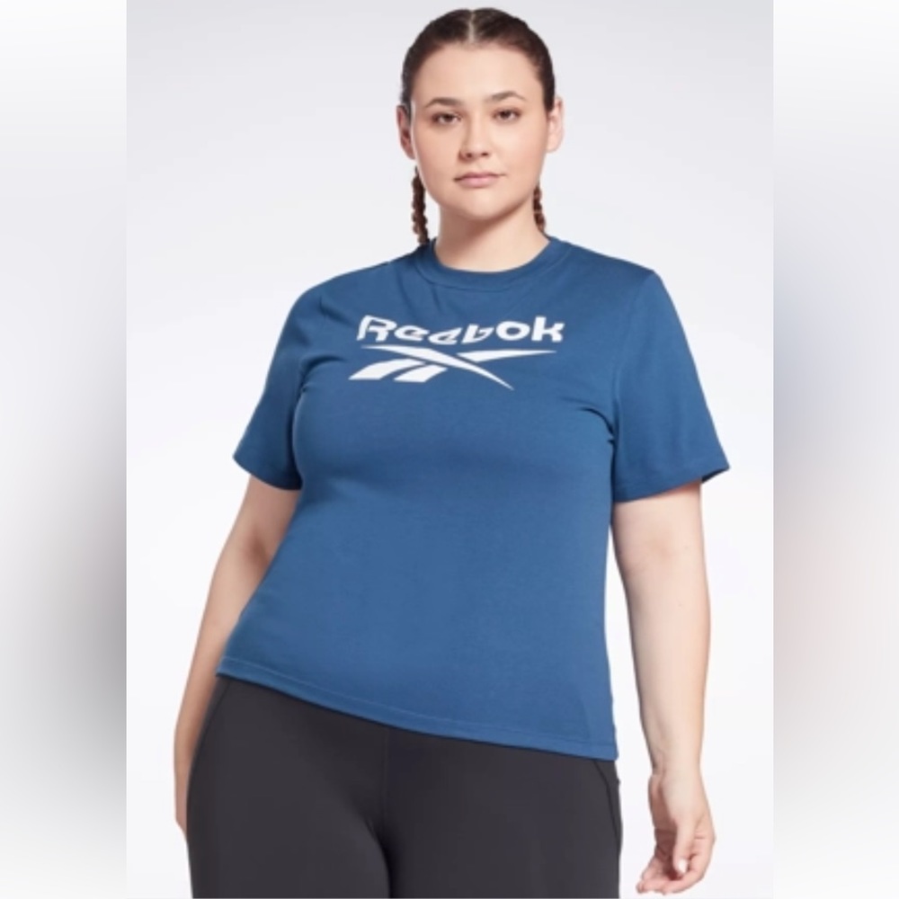 Reebok Logo T-Shirt Batik Blue Plus Size 3X